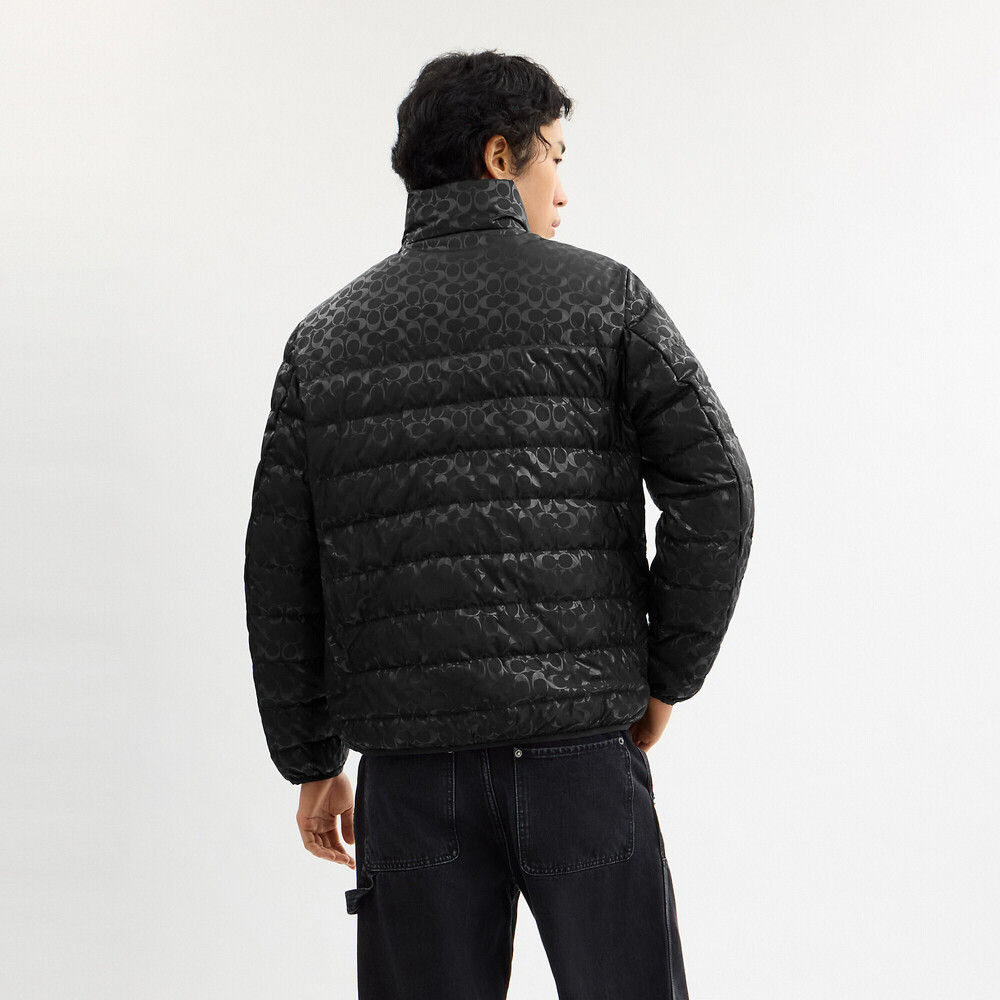 Coach Outlet Men's Lightweight Down Jacket In Recycled Polyester Size XL - Picture 2 of 3